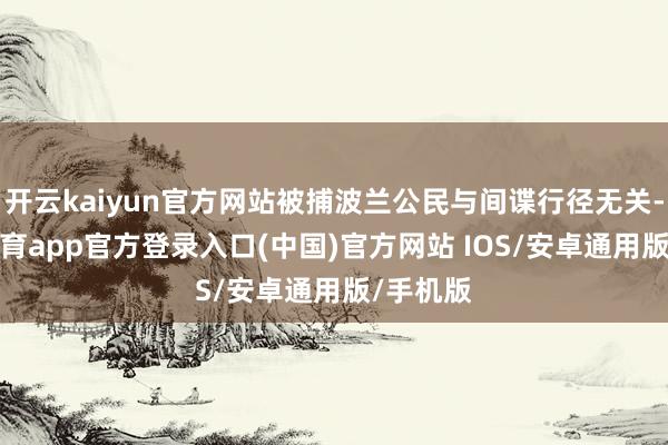 开云kaiyun官方网站被捕波兰公民与间谍行径无关-kai云体育app官方登录入口(中国)官方网站 IOS/安卓通用版/手机版